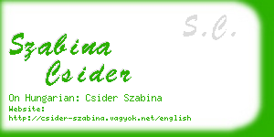 szabina csider business card